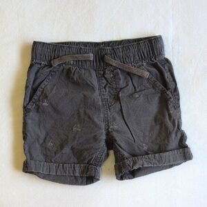 anko minimalist sailboat lightweight gray cotton pull-on shorts 12 months baby